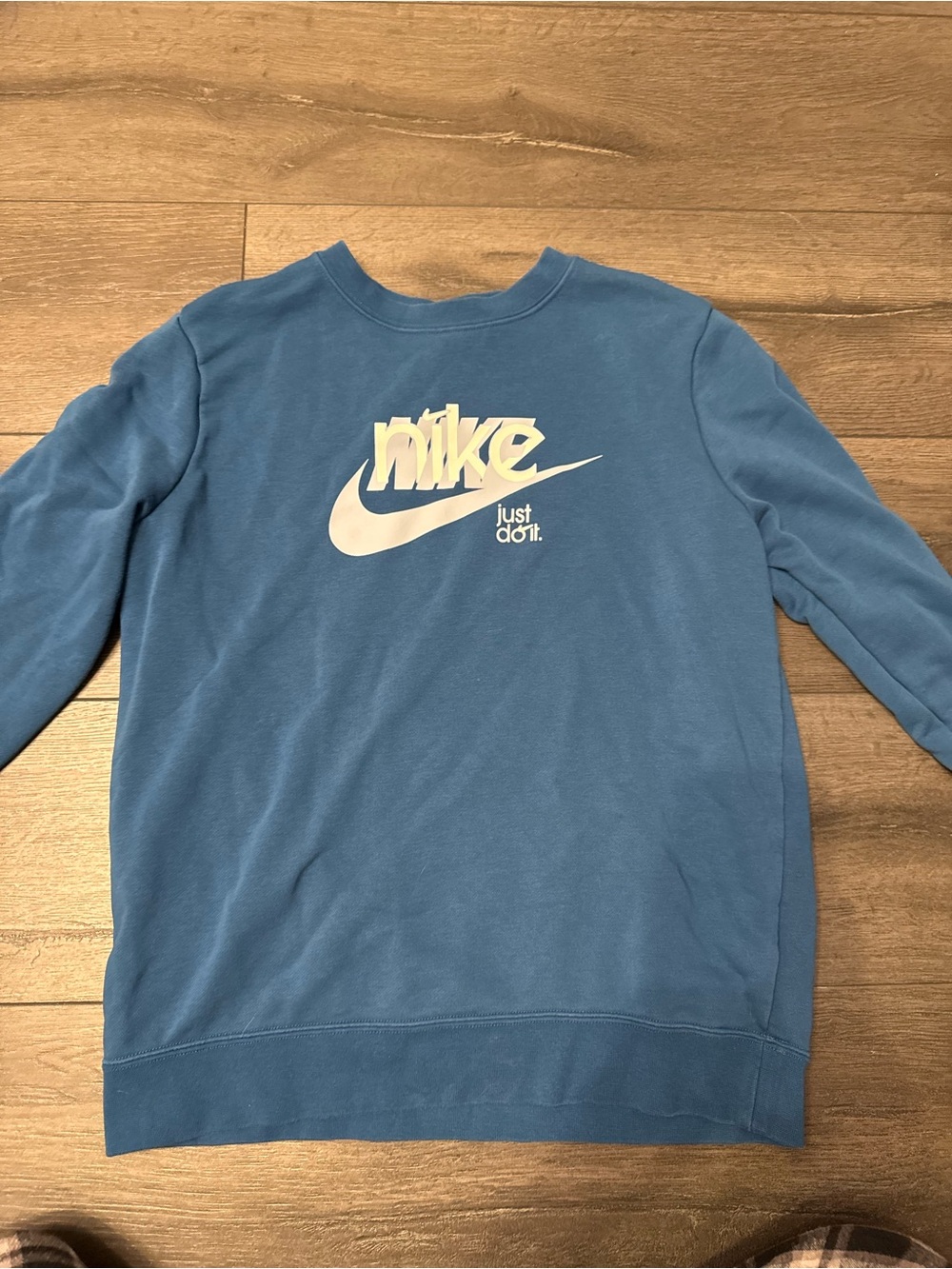 Nike women’s  Teal Crewneck Sweatshirt with White Swoosh